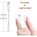 Pikkukuva 2 / 3: 2 kpl - Apple Lightning - 3,5 mm kuulokeliitäntäadapteri, Aux-äänikuulokkeet/kuulokeliitäntä, stereokaapeli iPhone 7/7 Plus/8/8 Plus/X/XS -puhelimille