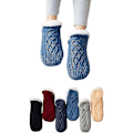 Miniatyrbillede 1 af 5: 1 Par Vævede Indendørs Sokker Sutsko i Velour, Skridsikre Termosokker til Indendørs Brug, Farvel til Følelsesløshed, Hævelse Blue M for EU Size 40-42
