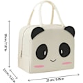 Miniatyrbilde 2 av 6: 4 stk Lunsjpose, Søt Tegneserie Isolerende Lunsjboks, Gjenbrukbar Lunsj Kjølepose, Vanntett Lunsjpose, Foldbar Lunsjpose Panda White