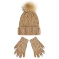 Miniatyrbillede 1 af 10: Strikkede hue kvinder ny Chenille uldhue handsker sæt fortykket varm fluffy hue efterår og vinter Læder Camel