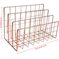 Miniatyrbilde 2 av 7: Metallisk Magasinholder for Skrivebord, Filholder med 3 Rom, Jerntråd Oppbevaringshylle, Filorganisator, Holder, Multifunksjonell Brevfil, Bokoppbevaringskurv Black
