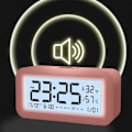 Miniatyrbild 5 av 5: Digital Elektronisk Klocka LED-Display Elektronisk Klocka Stereo Digital Display Snooze Väckarklocka 12/24H Byt Nedräkningstid NUO0430 Pink