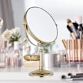 Miniatyrbild 4 av 5: Fristående Bordsmakeup-spegel 8 tum Dubbelsidig 1x 3x Förstoring 360 Graders Vridbar Kosmetisk Sminkspegel för Bord
