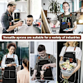Miniatyrbilde 7 av 7: Lerreklede i Canvas for Menn med Lommer, Justerbar Stropp og Store Lommer, Kjøkken Matlaging Baking Kokk Lerreklede