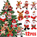 Miniatyrbilde 2 av 4: 12/1 stk. Juleplysjdukke Ornamenter Julenissen Snømann Juletre Hengende Anheng Hjem Jul Nyttår Festdekorasjoner Gaver 02-H(18x8cm)