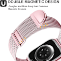 Miniatyrbild 3 av 6: Uppgraderad rem kompatibel med Apple Watch-remmar kvinnor män, dubbla magnetiska justerbara ersättningsband för iWatch Series Fashion Metal Strap Rose pink 38/40/41mm