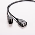 Miniatyrbilde 3 av 5: USB 2.0 A hann til 2 doble USB hunnkontakter Y-splitter hub strøm C svart 1. svart 1 stk