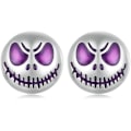 Miniatyrbillede 1 af 6: Ghost Face Halloween Tiny Stud Øreringe til Kvinder Gothic Skull Face Runde Biker Lysende