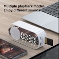 Miniatyrbild 4 av 5: CDQ Multifunktionell Smart FM-radio Bluetooth-högtalare Väckarklocka Spegelklocka (Rosa)