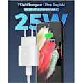 Miniatyrbild 2 av 3: 25W Snabb Usb C Laddare För Samsung Galaxy A13 5G A33 A53, A34 A54 A14 A52 A72, S23 S22 S21 Ultra S21