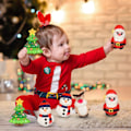 Miniatyrbilde 4 av 5: 8 stk jule-squishies med langsom oppstigning, myke jule-squishies leker inkluderer julenissen, juletre, reinsdyr og snømann