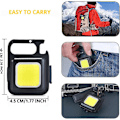 Miniatyrbilde 7 av 7: Mini LED arbeidslys, 4 stk 800 lumen inspeksjonslys Oppladbart mini nøkkelring verkstedlampe med magnetkrok, COB 4 moduser lommelykter