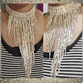 Miniatyrbilde 2 av 6: Rhinestone Statement Halskjede for Kvinner Tassel Bib Choker Krage Chunky Kostymesmykker A