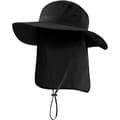 Solhatt i mesh för utomhusbruk med bred brätte och nackskydd black