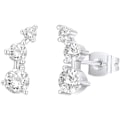 Miniatyrbillede 1 af 4: 14K Guldbelagte Cubic Zirconia Øre-Crawler Øreringe - Faux Diamond Pil Øre-Klatrere Mode Øreringe til Kvinder