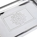 Miniatyrbilde 4 av 5: Nordisk Serveringsbrett i Rustfritt Stål med Håndtak Elegant Rektangulært Kaffebar Mat Holder Dessert Display Plate Dekor Gold S
