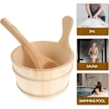 Miniatyrbild 4 av 6: st Sauna Trä Hink och Skopa Set Bastu Vattenhink Träslev Kit Tunna Set Bastu Ångvatten Tillbehör