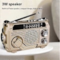 Miniatyrbild 4 av 5: FM AM SW Radio Solarladdning Nödradiomottagare Handvev Bluetooth 5.2 Stöd TF USB Rand