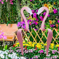 Pikkukuva 4 / 5: Florida Tanssivat Linnut Puutarhan Metallitaide, Värikäs Pyörivä Lintu, Dynaaminen ja Oikukas Flamingo Tuulimylly Puutarhaveistos Rose red