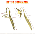 Miniatyrbillede 2 af 7: 2 stk Harry Potter Gavebogmærker, Fjeder Bogmærke, Bogmærke med Hængende Gylden Snitch Bog Charm, Bogmærke Gave til Læsere og Bogelskere