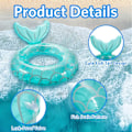 Miniatyrbillede 3 af 7: Svømmering til børn, holdbare oppustelige pool floats, havfrue anime gummi float ring, flydende sommer strandfest for 4-9 børn og vandsport Mermaid Blue