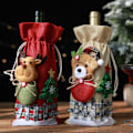 Miniatyrbilde 5 av 5: Julegavepose i jute til vinflasker - gjenbrukbar