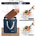 Miniatyrbilde 2 av 6: Lunsjposer for Kvinner Menn, Bærbar Isolerende Lunsjpose Vannresistent Lekkasjesikker Lunsjboks Tote Bag for Barn Jenter Gutter Voksne Blue