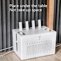 Miniatyrbilde 6 av 6: Dobbeltlags Wifi-ruter oppbevaringsboks skrivebord kontakt ledning organizer boks dekoder element skjult finish boks
