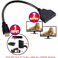 Miniatyrbillede 5 af 5: HDMI Han til 2 HDMI Hun 1 ind 2 ud Splitter Kabel Adapter Konverter