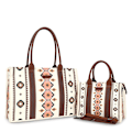 Miniatyrbillede 4 af 5: Wrangler Tote Taske Western Tasker til Kvinder Skuldertaske Boho Aztec Håndtasker NY Off-white S