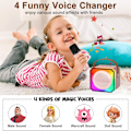Pikkukuva 3 / 8: Lasten Karaoke-laitteet 2 mikrofonilla, Kannettava Bluetooth-kaiutin värikkäillä LED-valoilla, Äänen muuttaminen, Mini Karaoke-laite syntymäpäivälahjoiksi Pink