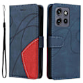 Pikkukuva 1 / 5: KT Leather Series-1 Motorola Edge 50 Neo 5G:n nahkainen suojakotelo, väriyhdistelmä, lompakko ja teline Multicolor Style B