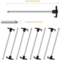 Miniatyrbilde 3 av 8: Store teltplugger, kraftige stormsikre rustfrie teltplugger – Galvanisert stål, hardt underlag, 8 stk, 25 cm, ideelle for steinete underlag