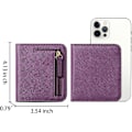 Miniatyrbild 5 av 5: Damplånbok RFID-blockering Läder Kompakt Vikplånbok för Kvinnor Blixtlås Myntficka Liten Damväska med ID-fönster Deep Purple