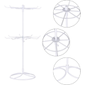 Miniatyrbillede 5 af 5: Smykke Ring Display Stand Holder Rack, Roterende Smykkestativ, 2-lags Armbånd Halskæde Opbevaringsstativ Nøglering Display Hænger Gave til Piger Kvinder A