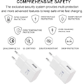 Miniatyrbilde 5 av 5: 4-pakke 5V-2A USB strømtilførselsadapter Sokkel Universal hurtiglader for iPhone 12/11/X 8/7/6, Samsung Galaxy S22 S21 S20 S10 S5 S6 S7 S8 S9/Edge/Plus