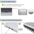 Miniatyrbillede 2 af 7: Etui kompatibelt med Macbook Air 13 tommer M1 A2337 A2179 A1932, udgivet 2021-2018 Frosted Klar