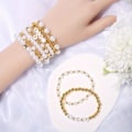 Miniatyrbilde 7 av 8: Gylne perler for å lage armbånd DIY perler Akryl gyldne alfabetperler Legeringsanheng perler Krystallperler for å lage armbåndsett
