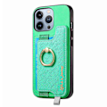 Pikkukuva 2 / 5: B5 iPhone 16 Pro Max -kotelo 2-in-1 Magneettinen Irrotettava Korttipidike Nahka+TPU Puhelin Kotelo - Vihreä Green