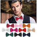 Miniatyrbild 6 av 6: Herr Bow Tie, Klassisk enfärgad förknuten Bow Tie för män, Satin Tux Bowtie, Justerbar formell nackband för fester, bröllop Maroon Red