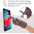 Miniatyrbild 6 av 7: Vintermössa, Halsduk och Vantar Set för Barn, 3-Delar Stickad Varm Crochet Tjock Fluffig Halsduk Pom Pom Mössa Två Fingrar Touch Screen Vantar Set Iridescent