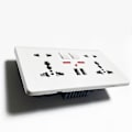 Miniatyrbilde 5 av 5: Hvit Universal 5 Hull Vegg Strømkontakt LED-indikator