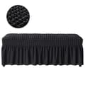 Jacquard Tyg Elastiskt Lång Bänköverdrag Pianostol Överdrag Sits Skydd Black Universal Size