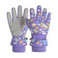 Miniatyrbilde 1 av 4: Vanntette, sprutsikre, varme og myke skihansker for barn, gutt og jente Purple L-Palm Width 3.9In