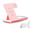 15W Trådløs Oplader LED Lys Telefonholder Stand Pink