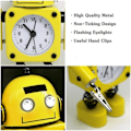 Miniatyrbild 2 av 5: Väckarklocka i rostfritt stål robot - Väckarklocka med blinkande ögon och handklämma Yellow
