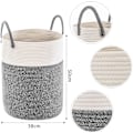Miniatyrbilde 5 av 5: Stor kurv i bomullsreip - Tepper, leker, oppbevaring White & Grey
