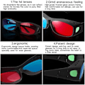 Pikkukuva 3 / 3: Punaiset-siniset 3D-lasit/anaglyfi Yksinkertainen tyyli 3D-lasit 3D-elokuvapeli - Ylimääräinen päivitetty tyyli