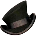 Miniatyrbilde 1 av 5: Asymmetrisk Topphatt Ullhatt Dame Herre Unisex Hatt Steam Punk Hatt Topphatt Mote Bånd Dekorativ Hatt Dekk Hode For Menn-yu Black One Size