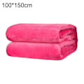 Miniatyrbilde 1 av 5: Polyester Myk Varm Ensfarget Teppe Sovepledd Gulvteppe for Hjem Soverom Sengetøy Rose Red 100*150cm.